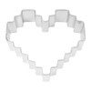 R&M Heart Pixelated 3" Tinplated Cookie Cutter, Silver