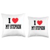 My Heart I Love My Stepson Throw Pillow, 16x16, Multicolor