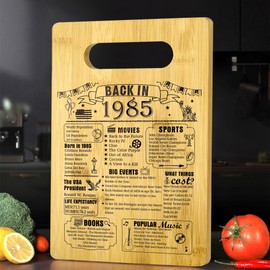 40th Birthday Gifts For Women or Men, Back In 1985 Cutting Board 40th Birthday Decorations, 40 Year Old Anniversary Birthday Gifts
