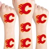 7 Pcs Flames Logo Temporary Tattoos, Hockey Themed Party Supplies,