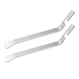 X AUTOHAUX 2pcs Bicycle Flat Head Tyre Lever Tire Wrench with Hook Tire Repair Tool Silver Tone