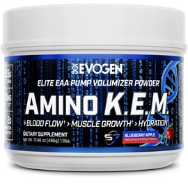Evogen Amino Kem - Eaa y Bcaa en Polvo Voluminizador  Suplemento de Aminoácidos Bcaa para el Flujo Sanguíneo, El Crecimiento Muscular y la...         