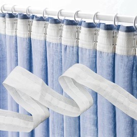 Giugio Curtain Tape Ruffle Tape, Pleated Tape, Pleated, Curtain Tape, Universal Tape, Curtain Ruffle Tape, Curtain Tape for Sewing, Curtain Tape, Polyester Row Tape Curtain (30 m x 2.5 cm)