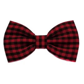EmilyRose Couture Gingham Hair Bows (Alligator Clip, Red & Black)