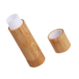 Minkissy Bamboo Lip Balm Tubes Caps Refillable Containers for Diy Lipstick Gloss Natural Design for Travel and Makeup Projects