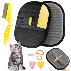 Pet Hair Removal Glove - Electrostatic Pet Hair Remover, Cat & Dog Hair Remover Tool for Couch, Furniture, Carpet, Car Seat, Curtain, Reusable Double Sided Cat Grooming Gloves (1PC)