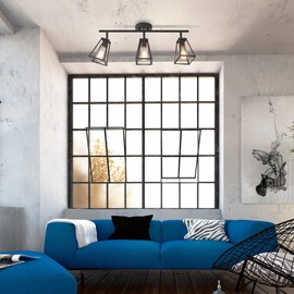 Globe Electric 64000005 25" 3-Light Track Bar Wall Sconce, Matte Black, E26 Base Sockets, Pivoting Track Heads, Track Ceiling Light, Track Lighting Kit, Ceiling Light Fixture, Bulb Not Included