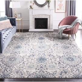 Safavieh Madison Collection MAD600C Boho Chic Glam Paisley Area Rug, 5'1" x 7'6", Cream / Light Grey
