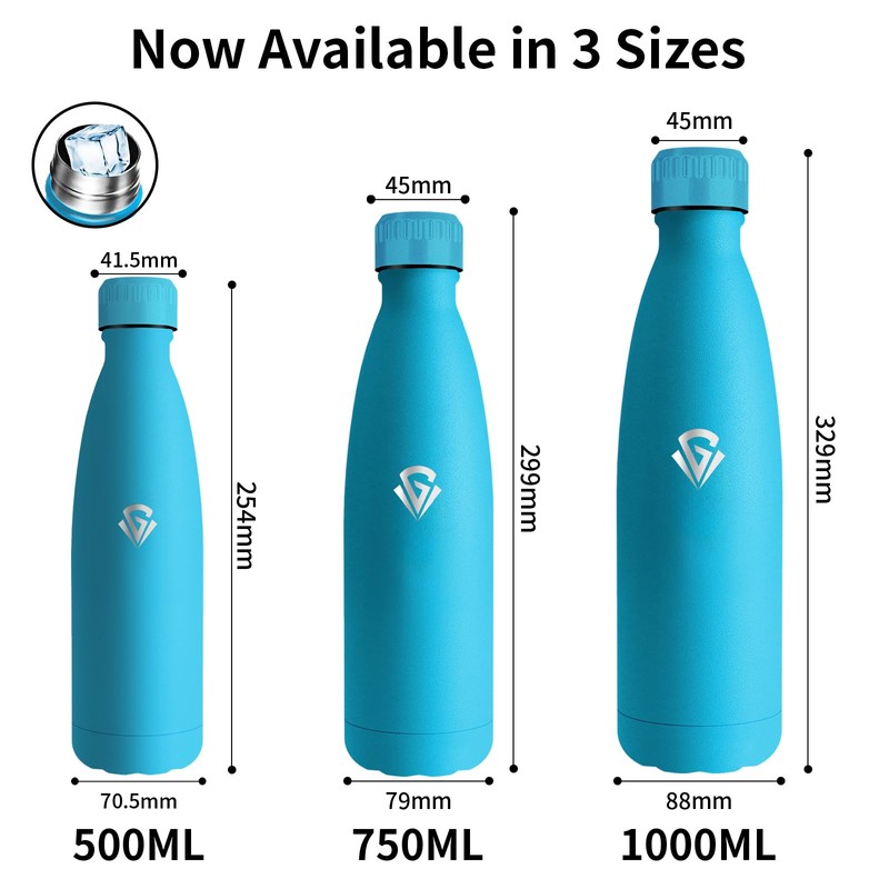 Grsta Thermos Flask, 750 ml Stainless Steel Drinking Bottle, BPA-Free,