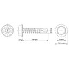 (6.3mm x 19mm) Self Drilling Screws Hexagon Serrated Washer Head