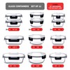 EATEX 24pc Glass Storage Containers with Lids, 12 Set Glass