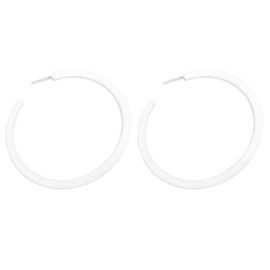 Candy Color Big Hoop Earrings Minimalist Geometric C-Shaped Acrylic Hoop Earrings Multicolor Vintage Earring Party Jewelry for Women-White
