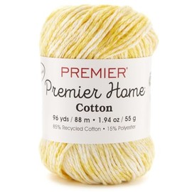 Premier Yarns Home Cotton Yarn, Ideal Knitting and Crochet Supplies, Made of Recycled Cotton, Worsted Weight, Sunshine Splash