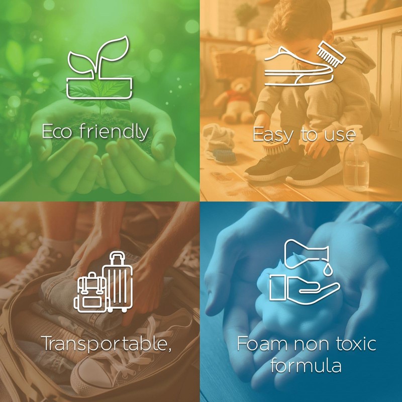 NOVAALBA Novalba Shoe Cleaner Kit, 5 fl oz Foam Solution,