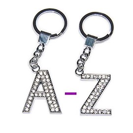 SKS Diamante Bling Crystal Alphabet Letter Key Ring Key Chain Gift Idea (M)