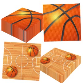 Dydamud Basketball Party Napkins 40Pcs Basketball Birthday Party Paper Napkins Sport Ball Napkins for Kids Boys Basketball Party Supplies