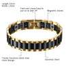 Cupimatch Men's Health Bracelet 15 mm Magnetic Therapy Stainless Steel