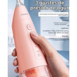 Onlyone - Irrigador bucal portátil Onlyone con 3 ajustes y 5 boquillas para el cuidado bucal diario.