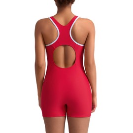 GUARD ME Women Swimming Guard Boyleg One Piece Swimsuit Competitive Pro Bathing Suit Red