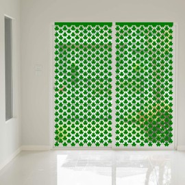 Your Little Lovely St.Patrick’s Day Shamrock Foil Curtain - Irish Lucky Green Clover Backdrop Photo Booth Party Decorations Supplies 3PCS