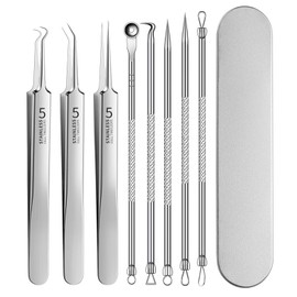 LUYING Square Plug Tweezers, 8 Set, Precision Tweezers, Extra Fine Tweezers, 0.004 inch (0.1 mm) Wide Tip, Universal Type, Removes Acne and Removes Blackheads, Dedicated for Pore Care, Tweezers