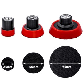 Bestgle Pack of 3 Polishing Pad Adapter Velcro Sanding Disc Velcro Polishing Pad Velcro Pad Sanding Discs Buffer Pad 75 mm 50 mm 30 mm Quick Release Nut M14 for Drill Polishing Accessories