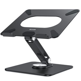 BESIGN LSX7 Laptop Stand with 360 Rotating Base, Ergonomic Adjustable Notebook Riser Holder Compatible with Air, Pro, Dell, HP, Lenovo More 10-15.6" Laptops (Black)