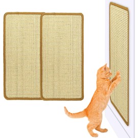 GLURIZ 2pcs Rascadores para Gato, Tapetes Rascadores para Gatos, Protector de Sofá de Sisal Natural para Rascar Gatos, Tapete Scratcher de Velcro para Gatos, Rascador para Gato 50 * 25cm, Naturel