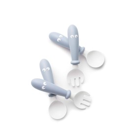 BabyBjörn Children's Spoon and Fork, 4 Pieces, Pale Blue