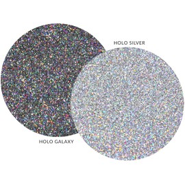 MARBLERS Cosmetic Grade Fine Glitter Duo [Holo Galaxy & Silver] 0.36oz (10g) | Non-Toxic | Vegan | Cruelty-Free | Eyeshadow, Nail Polish, Nail Art | Festival, Rave & Party Makeup | Body & Face