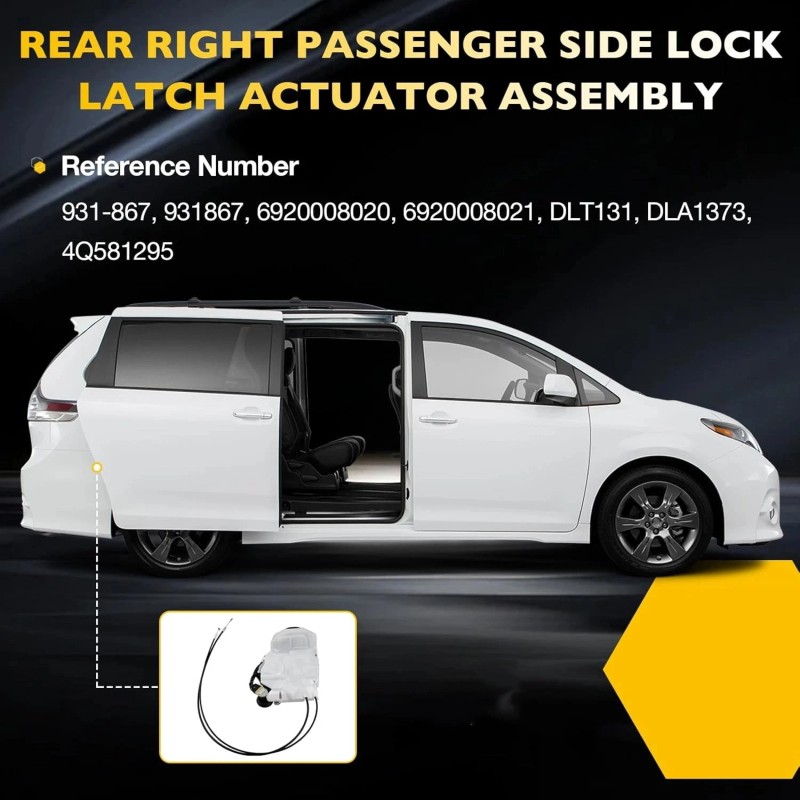 trustdrive Right Passenger Side Sliding Door Lock Latch Actuator For