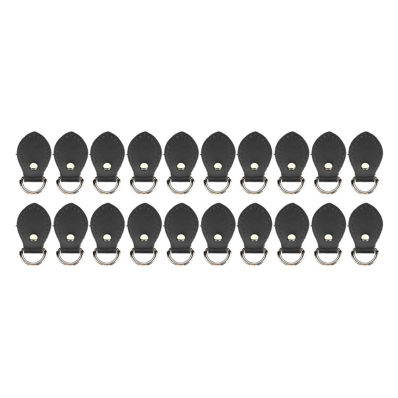 20 Sets Leather D Rings for Purse Genuine Leather D