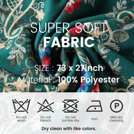 LUU MANLIC Women's Shawl Wrap Embroidered Tassel Scarf, Premium Quality, Oversize(73x27), Soft, Durability, Warm