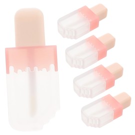 Healvian 5pcs Cute Ice Cream Lip Gloss Tubes Durable Plastic Refillable Lipstick Containers for DIY Cosmetics Stylish Lip Balm Vials for Women Travel Friendly Design