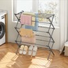 3-Tier Extendable Clothes Drying Rack, Small & Foldable, Grey
