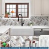 Yipscazo 10 Sheets Wood Grain Herringbone Peel and Stick Backsplash