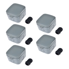 Nineleaf 5 Pack Waterproof Junction Box IP66 Rated Weatherproof 15A Fused Protection Unit Include Cable Gland, Suitable for Outdoor Use