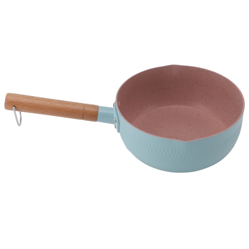 Wooden Handle Milk Pot Aluminum Alloy Multifunctional Flat Bottomed Noodle