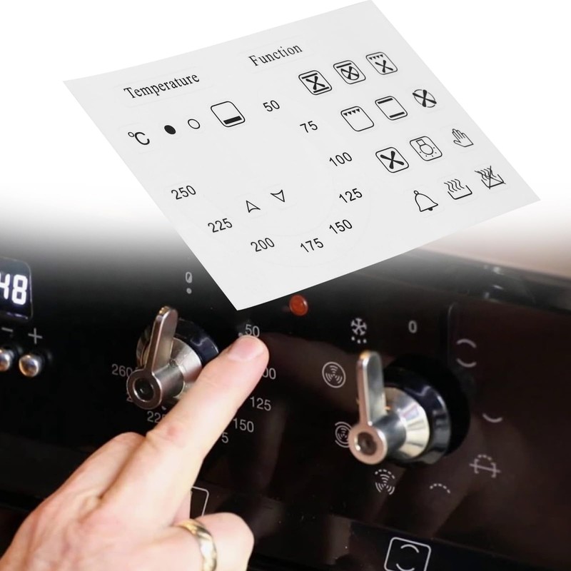 Create idea 4Pcs Oven Temperature and Function Dial Sticker Set