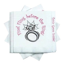 Bachelorette Party Favors Final Fling Before The Ring Napkin Trivia