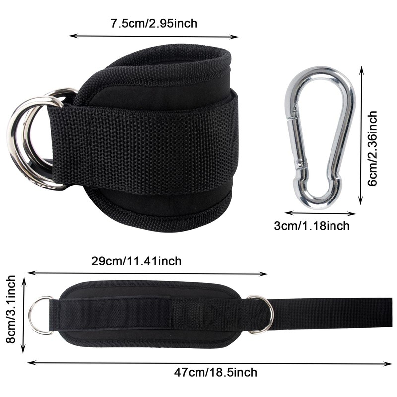 GWAWG 2Pcs Adjustable Ankle Cuff Straps for Glute Workouts Leg