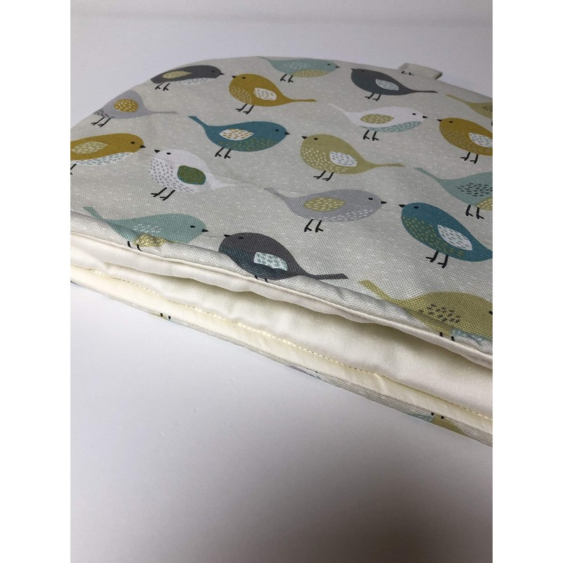 Cushions2u Handmade Scandi Style Birds Ochre Yellow Blue Grey Beige