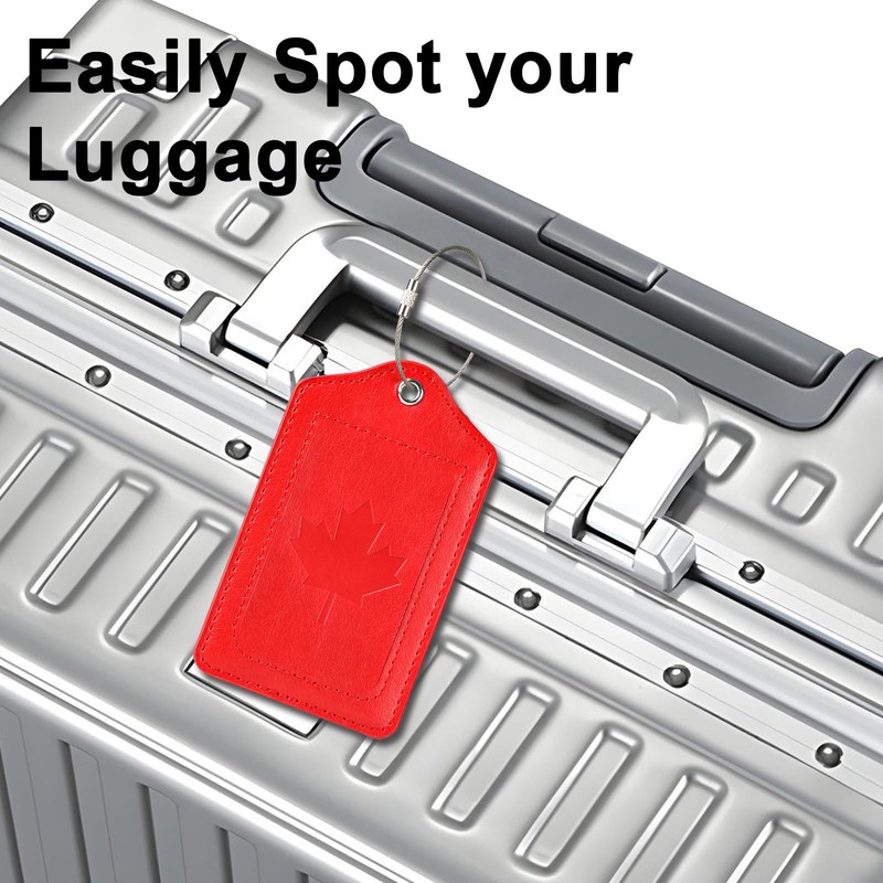 3 Pack Luggage Tags,Anyos Premium PU Travel Bag Labels Suitcase