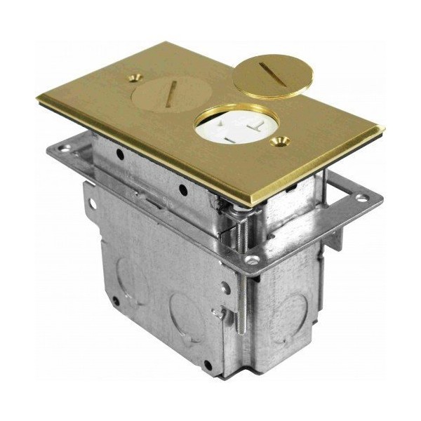 Orbit Industries FLB-R1G-BR Floor Receptacle Cover & Adjustable Box, Tamper