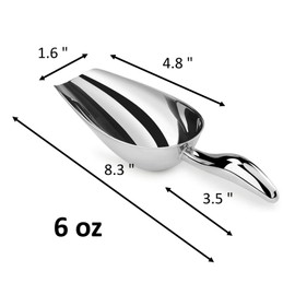 Stainless Steel Ice Scoop for Freezer - Metal Ice Scoop for Ice Machine,Small Ice Scooper for Ice,6 OZ Ice Cube Scoop for Freezer,Thick,Heavy Duty,Dishwasher Safe