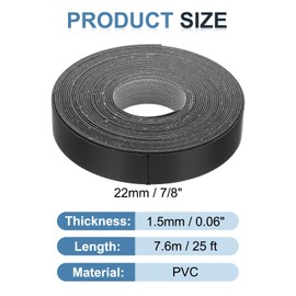 MECCANIXITY Black Edge Banding 25 ft x 7/8 Inch Veneer Tape Pre-glued Flexible Plywood Edge Banding with Hot Melt Adhesive for Furniture Restoration