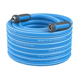 Fevone Kink-Free Garden Hoses, Flexible Water Hose, Drinking Water Safe Hose, 5/8 Inner Diameter Hose, 3/4 Aluminum Fittings with Swivel Handles (55 ft)