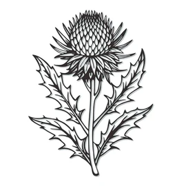 Thistle Metal Flowers Wall Decor – Scottish Floral Black Metal Wall Art, 3D Flower Sculpture for Farmhouse Kitchen & Bathroom – Waterproof Indoor/Outdoor(14.6x10.9IN)