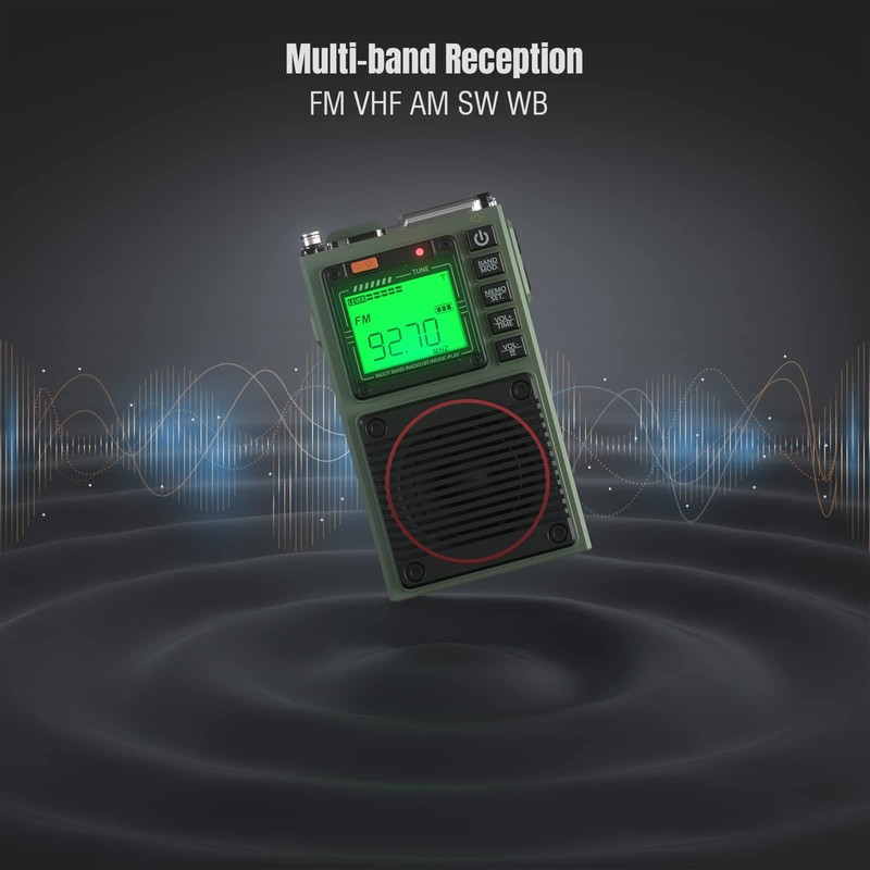 Raddy RF75A APP Control Shortwave Radio, Portable Shortwave Radios AM/FM/VHF/SW/WB