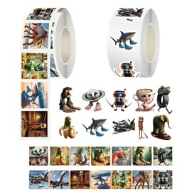 Italian Brainlot Roll Stickers, 1000 Sheets (Set of 2 Rolls), Net Meme Stickers, for Notebooks, DIY, Reward Stickers, Gift